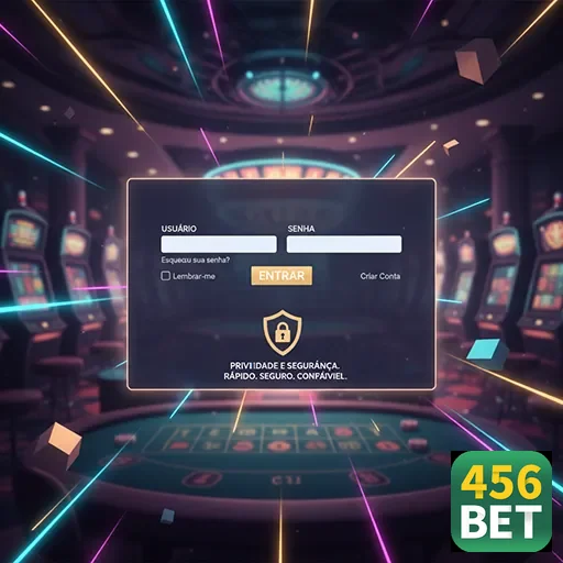 Tela de login do aplicativo 456bet com fundo de cassino.
