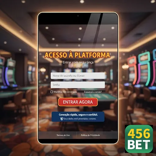 Tela de acesso seguro na plataforma 456bet com campos de login.