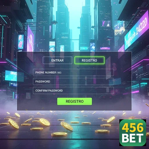 Tela de registro na plataforma 456bet com elementos visuais modernos.