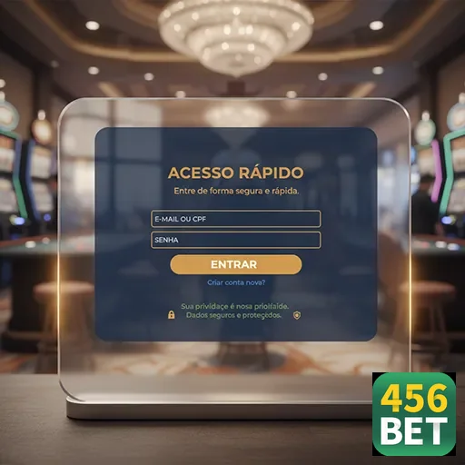 Tela de acesso rápido da plataforma 456bet com campos de login.