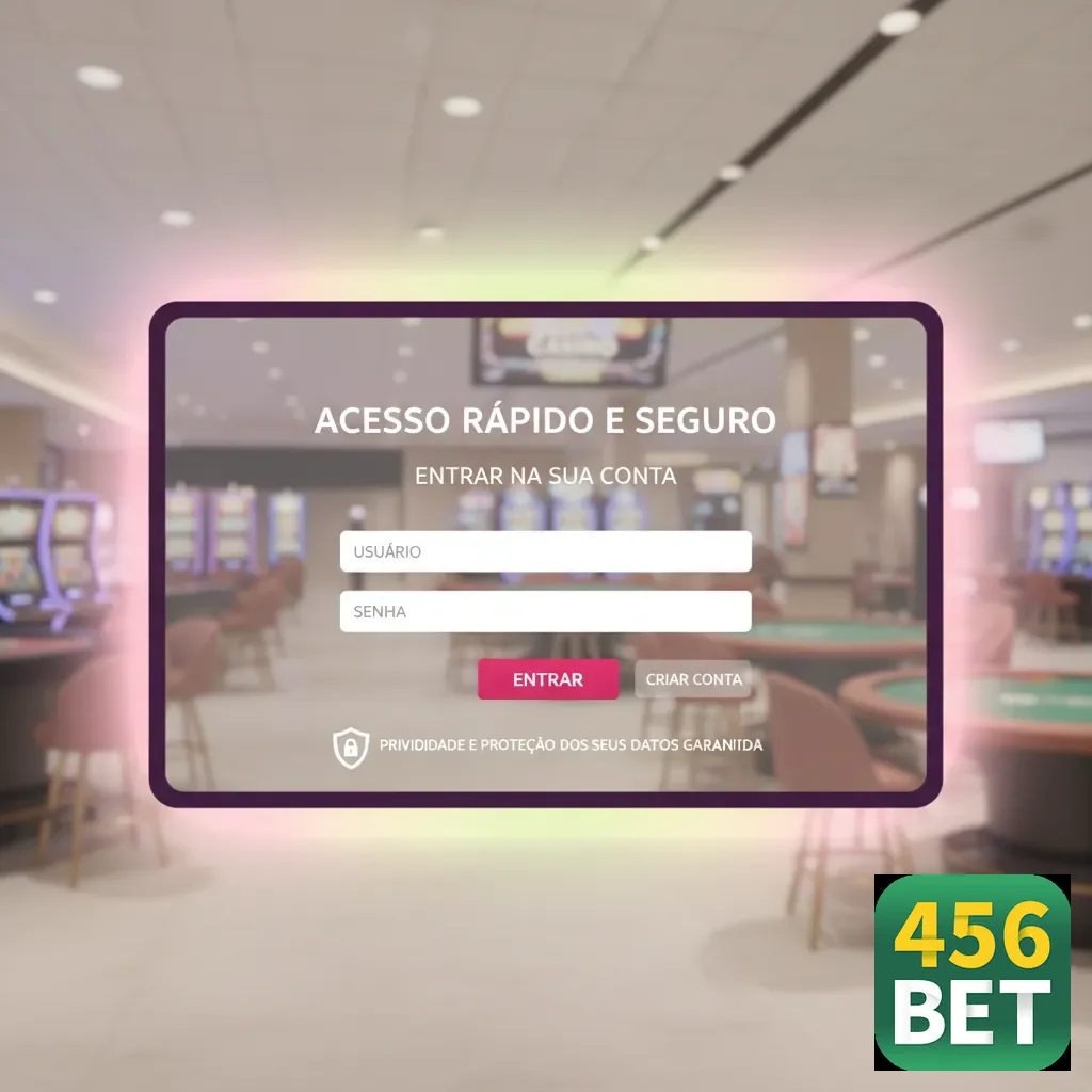 Tela de acesso da 456bet para login em jogos VIP.