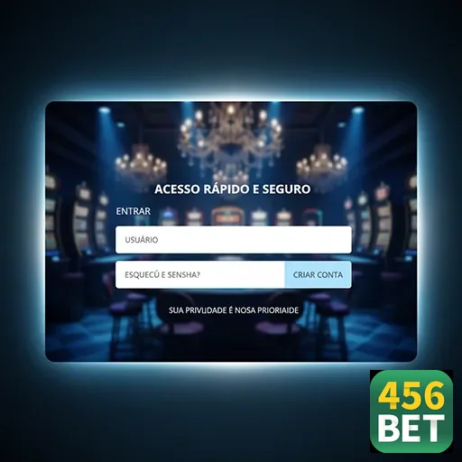 Tela de login da 456bet com slots ao fundo.
