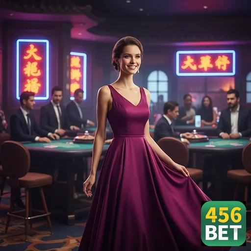 Jogadora elegante no cassino 456bet, acessível e prático.
