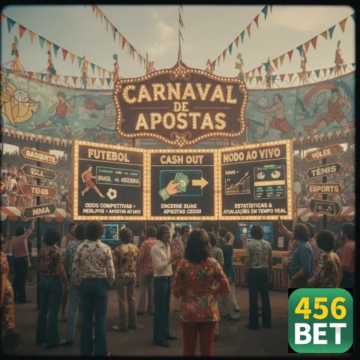 Pessoas animadas na plataforma 456bet durante o Carnaval de Apostas.