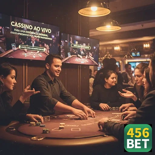 Jogadores em mesa de cassino ao vivo da 456bet.