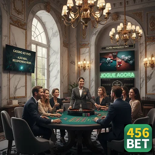 Jogadores interagem em um cassino ao vivo no 456bet.