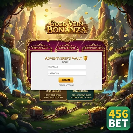 Tela de login do jogo Gold Vein Bonanza na 456bet.