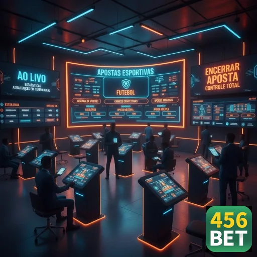 Ambiente de apostas ao vivo da 456bet com telas interativas.