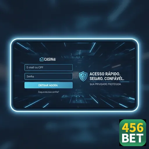 Tela de login do site 456bet com campo de acesso seguro.