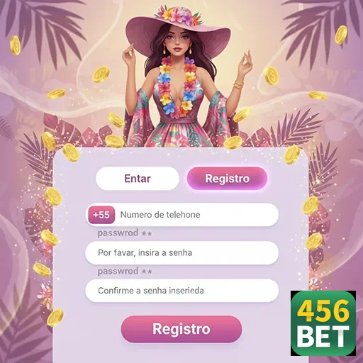 Imagem de registro na plataforma 456bet com tema tropical.