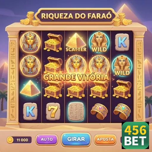 Tela de slot 'Riqueza do Faraó' na 456bet.