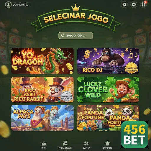 Jogos destacados do aplicativo 456bet com interface acessível.